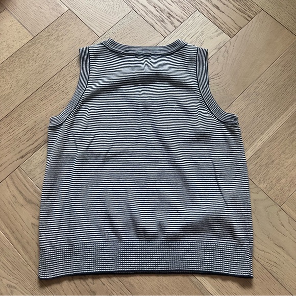 Vintage Navy Blue and White Sweater Vest - Picture 2 of 5